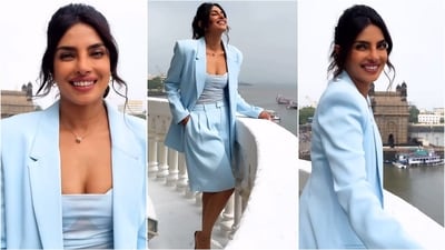 Priyanka Chopra turns heads in a stylish powder blue outfit. (Instagram/@priyankachopra) Priyanka Chopra turns heads in a stylish powder blue outfit. (Instagram/@priyankachopra)