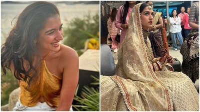 While the first picture is from Radhika and Anant's pre-wedding celebrations, the second click is a candid moment from Radhika's grand wedding with Anant. While the first picture is from Radhika and Anant's pre-wedding celebrations, the second click is a candid moment from Radhika's grand wedding with Anant. 