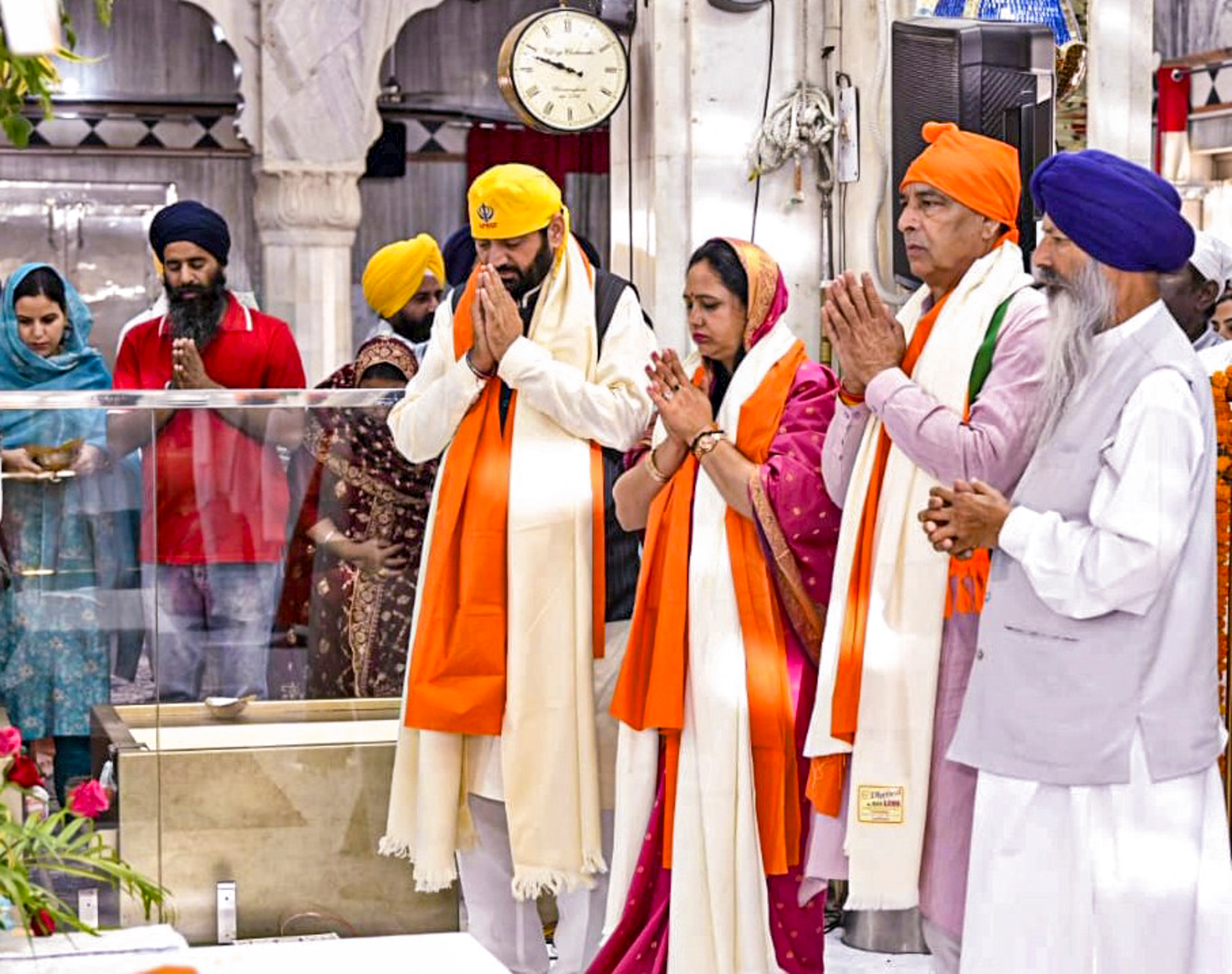 Earlier on Thursday, Haryana CM-elect Nayab Singh Saini paid obeisance at Nada Sahib Gurudwara before taking oath, in Panchkula. (PTI)