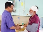 A file photo of Arvind Kejriwal meeting Satyendar Jain.
