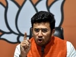 BJP MP Tejasvi Surya. BJP MP Tejasvi Surya.