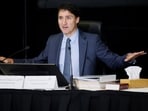Canada's PM Justin Trudeau takes part in public hearings for an independent commission probing alleged foreign interference in Canadian elections 