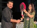 A still of Maheep and Sanjay Kapoor from their Karwa Chauth celebrations A still of Maheep and Sanjay Kapoor from their Karwa Chauth celebrations