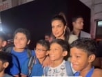 Priyanka Chopra with her little fans at the Max Factor event