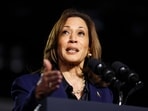 US Vice President and Democratic presidential candidate Kamala Harris speaks during a campaign event at the Resch Expo Center in Green Bay, Wisconsin, October 17, 2024. 