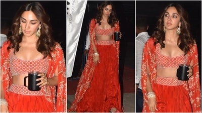 Kiara Advani dazzled in a vibrant red ethnic ensemble. (Instagram/@instantbollywood) Kiara Advani dazzled in a vibrant red ethnic ensemble. (Instagram/@instantbollywood)