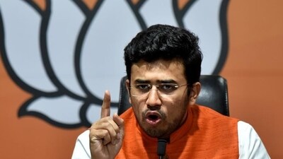 BJP MP Tejasvi Surya. BJP MP Tejasvi Surya.