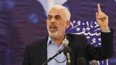 Head of the political wing of the Palestinian Hamas movement in the Gaza Strip Yahya Sinwar was killed by Israeli troops on Wednesday (Photo by MAHMUD HAMS / AFP) (AFP)