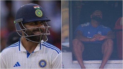 Virat Kohli and Rohit Sharma react at the former's dismissal on the final ball of Day 3 (X) Virat Kohli and Rohit Sharma react at the former's dismissal on the final ball of Day 3 (X)