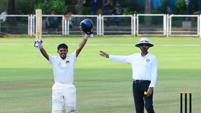 Mumbai batter Ayush Mhatre after scoring his century against Maharashtra in Ranji Trophy at BKC Mumbai on Friday. (Prakash Parsekar/HT) Mumbai batter Ayush Mhatre after scoring his century against Maharashtra in Ranji Trophy at BKC Mumbai on Friday. (Prakash Parsekar/HT)
