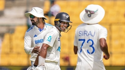 Rachin Ravindra got a century for the visitors, smacking 134 runs off 157 balls. (PTI) Rachin Ravindra got a century for the visitors, smacking 134 runs off 157 balls. (PTI)