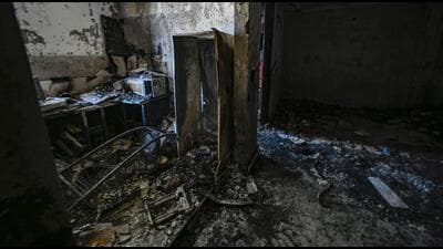 The house where the fire broke out. (Raj K Raj/HT photo) The house where the fire broke out. (Raj K Raj/HT photo)