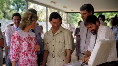 The Prince and Princess of Wales are shown a tiny baby crocodile during a visit to a crocodile farm at Noonamah, near Darwin, in 1988 (Ron Bell/PA) The Prince and Princess of Wales are shown a tiny baby crocodile during a visit to a crocodile farm at Noonamah, near Darwin, in 1988 (Ron Bell/PA)