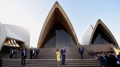 The Duke and Duchess of Cambridge leave the Sydney Opera House following a reception hosted by the governor and premier of New South Wales during the 10th day of their official tour to New Zealand and Australia in 2014 (Anthony Devlin/PA) The Duke and Duchess of Cambridge leave the Sydney Opera House following a reception hosted by the governor and premier of New South Wales during the 10th day of their official tour to New Zealand and Australia in 2014 (Anthony Devlin/PA)