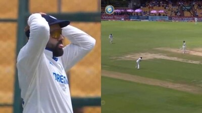 Rohit Sharma's reaction after fielding blunder on Day 3 Rohit Sharma's reaction after fielding blunder on Day 3