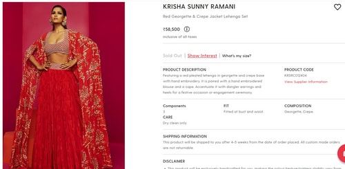 Kiara's stunning outfit costs ₹58,500. (www.perniaspopupshop.com) Kiara's stunning outfit costs ₹58,500. (www.perniaspopupshop.com)