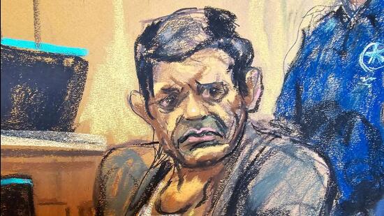 Nikhil Gupta, accused by US federal prosecutors of plotting with an Indian government official to kill Gurpatwant Singh Pannun, a US resident who advocated for a sovereign Sikh state in northern India, appears in federal court after his extradition from the Czech Republic, in New York City, on June 17, 2024 in this courtroom sketch. (REUTERS)