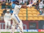 India's Rishabh Pant plays a shot during the day four of the first cricket test match between India and New Zealand at the M.Chinnaswamy Stadium, in Bengaluru, India, Saturday, Oct. 19, 2024. (AP Photo/Aijaz Rahi) India's Rishabh Pant plays a shot during the day four of the first cricket test match between India and New Zealand at the M.Chinnaswamy Stadium, in Bengaluru, India, Saturday, Oct. 19, 2024. (AP Photo/Aijaz Rahi)