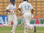 India's Sarfaraz Khan, left, and Rishabh Pant run between the wickets to score during the day four of the first cricket test match between India and New Zealand at the M.Chinnaswamy Stadium, in Bengaluru, India, Saturday, Oct. 19, 2024. (AP Photo/Aijaz Rahi) India's Sarfaraz Khan, left, and Rishabh Pant run between the wickets to score during the day four of the first cricket test match between India and New Zealand at the M.Chinnaswamy Stadium, in Bengaluru, India, Saturday, Oct. 19, 2024. (AP Photo/Aijaz Rahi)
