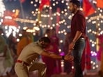 Singham Again first song: Ajay Devgn and Ranveer Singh in stills from Jai Bajrangbali. Singham Again first song: Ajay Devgn and Ranveer Singh in stills from Jai Bajrangbali.