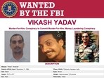 A US Federal Bureau of Investigation (FBI) handout image shows a poster for wanted former Indian intelligence officer Vikash Yadav who has been charged by the US for allegedly directing a foiled plot to murder Sikh separatist Gurpatwant Singh Pannun in New York City. 
