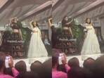 Nita and Mukesh Ambani watched Radhika Merchant dance from the first row at a friend's wedding.
Nita and Mukesh Ambani watched Radhika Merchant dance from the first row at a friend's wedding.