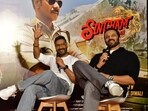 Ajay Devgn and Rohit Shetty at the screening of Singham.