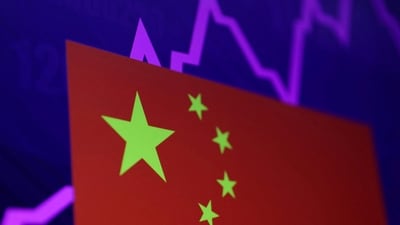 FILE PHOTO: A Chinese flag and a stock graph are seen in this illustration picture taken April 30, 2024. REUTERS/Dado Ruvic/Illustration/File Photo (REUTERS)