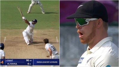 Rishabh Pant's brilliant six left Glenn Phillips stunned (X) Rishabh Pant's brilliant six left Glenn Phillips stunned (X)