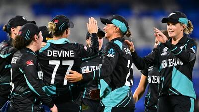 New Zealand's players celebrate their win over West Indies in the T20 World Cup semi-final. (AFP) New Zealand's players celebrate their win over West Indies in the T20 World Cup semi-final. (AFP)