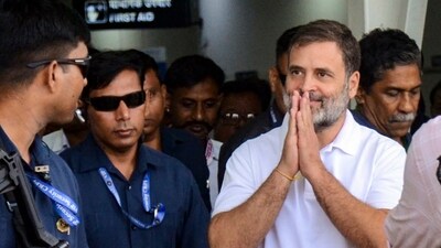 Leader of Opposition in Lok Sabha Rahul Gandhi arrives at the Birsa Munda Airport ahead of the Jharkhand Assembly elections, in Ranchi, Saturday, Oct. 19, 2024. (PTI) Leader of Opposition in Lok Sabha Rahul Gandhi arrives at the Birsa Munda Airport ahead of the Jharkhand Assembly elections, in Ranchi, Saturday, Oct. 19, 2024. (PTI)