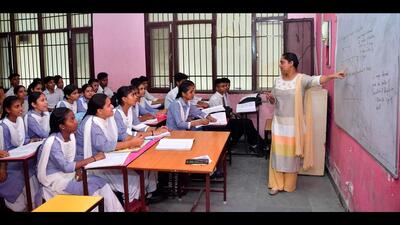 The Basti Jodhewal government school only offers commerce as an option till now. (HT File)