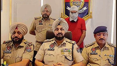 The accused in custody of Ludhiana police in Friday. (HT Photo)
