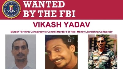 A US Federal Bureau of Investigation (FBI) handout image shows a poster for wanted former Indian intelligence officer Vikash Yadav who has been charged by the US for allegedly directing a foiled plot to murder Sikh separatist Gurpatwant Singh Pannun in New York City. (REUTERS)
