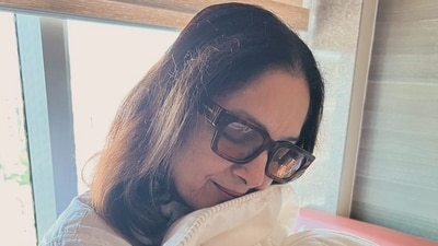 Neena Gupta posed with her granddaughter recently. Neena Gupta posed with her granddaughter recently.