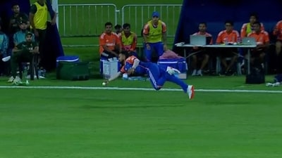 Ramandeep Singh picked a brilliant one-handed catch vs Pakistan A (X) Ramandeep Singh picked a brilliant one-handed catch vs Pakistan A (X)
