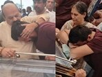 Kichcha Sudeep was consoled by loved ones at his mom Saroja Sanjeev's funeral.