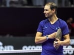 Spain's Rafael Nadal holds his trophy plaque after the third-place tennis match in the "6 Kings Slam" exhibition tournament in Riyadh on October 19, 2024 Spain's Rafael Nadal holds his trophy plaque after the third-place tennis match in the "6 Kings Slam" exhibition tournament in Riyadh on October 19, 2024
