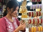 Buyers at Aminabad market