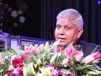 Vice President Jagdeep Dhankhar speaking at a function organised by a private educational institute in Rajasthan’s Sikar.