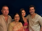 Katrina Kaif and Vicky Kaushal with his parents.