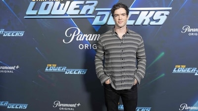 Ethan Peck attended Paramount+'s Star Trek: Lower Decks New York Comic Con Reception at Bar Primi on October 19 in New York City. He opted for a black and white shirt and black pants. Ethan Peck attended Paramount+'s Star Trek: Lower Decks New York Comic Con Reception at Bar Primi on October 19 in New York City. He opted for a black and white shirt and black pants.