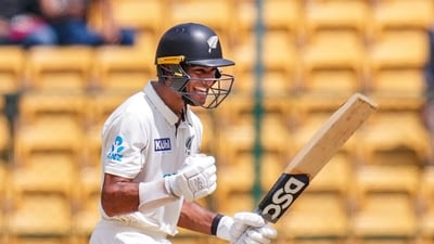 New Zealand did the unthinkable and took a 1-0 lead in their three-match Test series in India by beating the hosts by eight wickets in Bengaluru. It is the first time since 1989 that New Zealand have managed to win a Test in India at the latter's home and the first time since 2005 that India have lost a match at the Chinnaswamy Stadium. The game was a thriller filled with extraordinary individual performances like player of the match Rachin Ravindra's century in the first innings and match-winning knock in the second. Here, we take a look at some of them. (PTI) New Zealand did the unthinkable and took a 1-0 lead in their three-match Test series in India by beating the hosts by eight wickets in Bengaluru. It is the first time since 1989 that New Zealand have managed to win a Test in India at the latter's home and the first time since 2005 that India have lost a match at the Chinnaswamy Stadium. The game was a thriller filled with extraordinary individual performances like player of the match Rachin Ravindra's century in the first innings and match-winning knock in the second. Here, we take a look at some of them. (PTI)