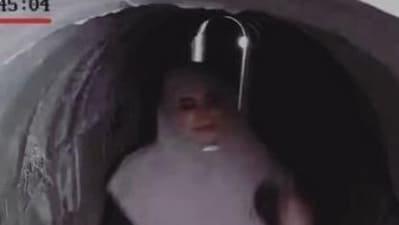 Yahya Sinhar's wife in the footage released by IDF. Yahya Sinhar's wife in the footage released by IDF.