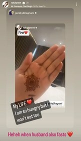 A screengrab of Rakul Preet Singh's Instagram stories. A screengrab of Rakul Preet Singh's Instagram stories.