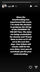 Zayn shared an update on Instagram. Zayn shared an update on Instagram.