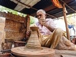 This potter in Gurugram is making almost five thousand diyas everyday ahead of Diwali. This potter in Gurugram is making almost five thousand diyas everyday ahead of Diwali.
