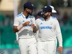 India's captain Rohit Sharma, right, talks with Akash Deep on the fourth day of the second cricket test match between Bangladesh and India in Kanpur, India, Monday, Sept. 30, 2024 India's captain Rohit Sharma, right, talks with Akash Deep on the fourth day of the second cricket test match between Bangladesh and India in Kanpur, India, Monday, Sept. 30, 2024