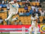 Bengaluru: New Zealand's Glenn Phillips celebrates the wicket of India's Virat Kohli on the third day of the first test cricket match between India and New Zealand, at the M Chinnaswamy Stadium, in Bengaluru, Friday, Oct. 18, 2024. (PTI Photo/Shailendra Bhojak) (PTI10_18_2024_000284B) Bengaluru: New Zealand's Glenn Phillips celebrates the wicket of India's Virat Kohli on the third day of the first test cricket match between India and New Zealand, at the M Chinnaswamy Stadium, in Bengaluru, Friday, Oct. 18, 2024. (PTI Photo/Shailendra Bhojak) (PTI10_18_2024_000284B)
