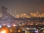 TOPSHOT - Smoke rises from areas targeted by an Israeli airstrike in Beirut�s southern suburbs late on October 21, 2024. Lebanese state media reported Israeli strikes on Hezbollah's south Beirut bastion including for the first time on the Ouzai district on October 21, 2024, shortly after the Israeli army warned residents of several districts to evacuate. (Photo by Fadel ITANI / AFP)